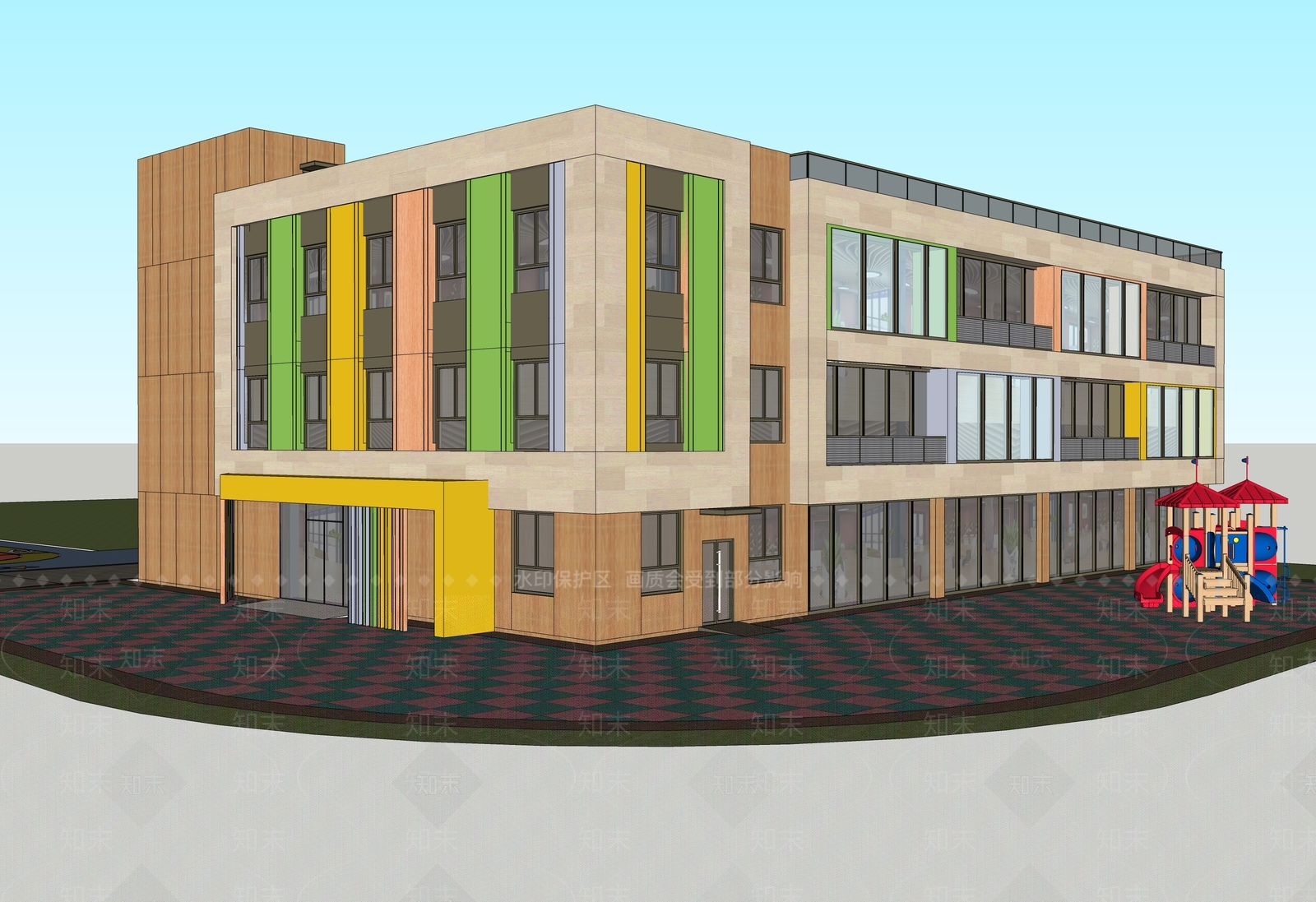 现代小公建SU模型下载【ID:1197459876】