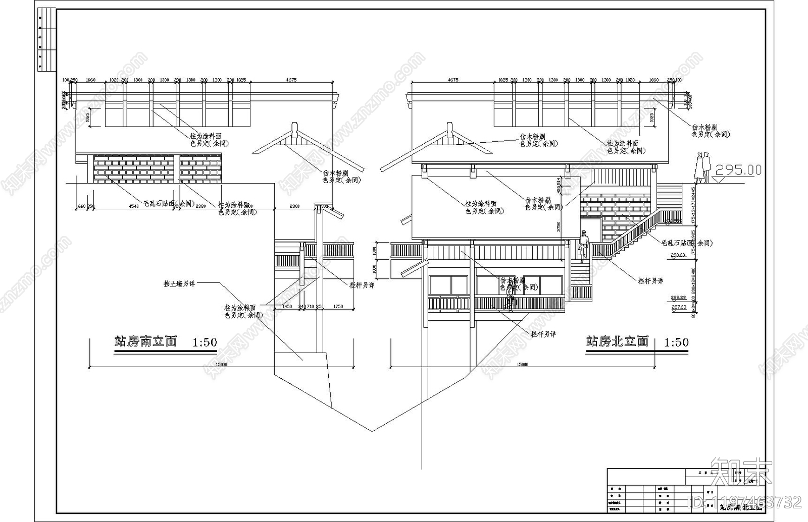 仿古建筑cad施工图下载【ID:1197463732】