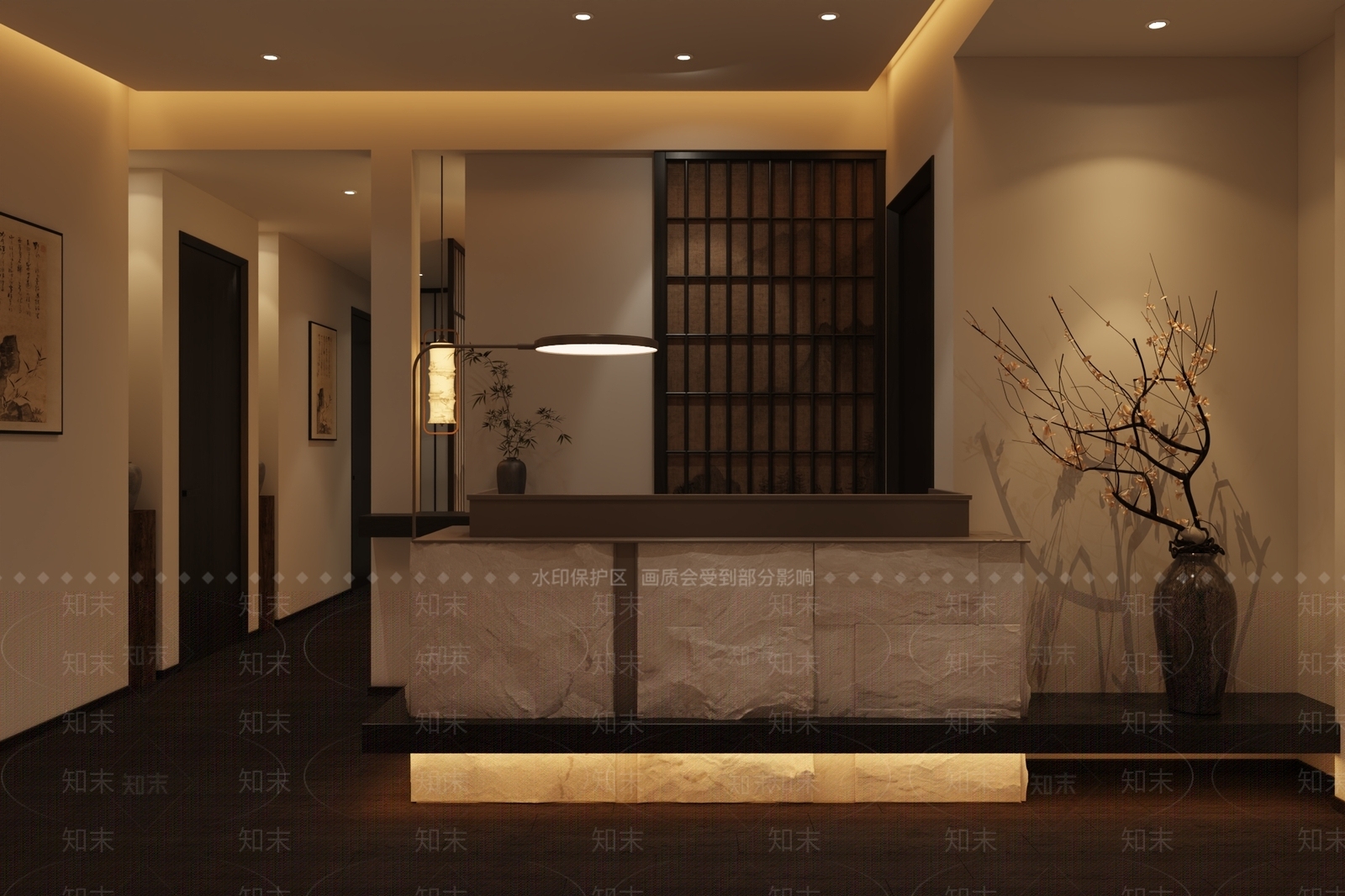 中式玄关3D模型下载【ID:1215157807】