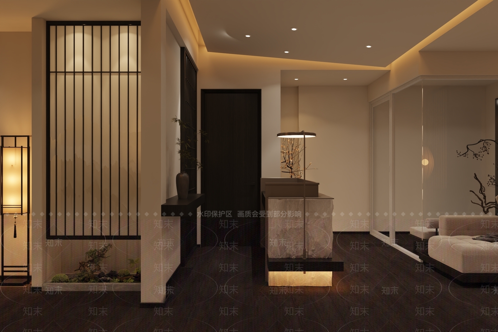 中式玄关3D模型下载【ID:1215157807】