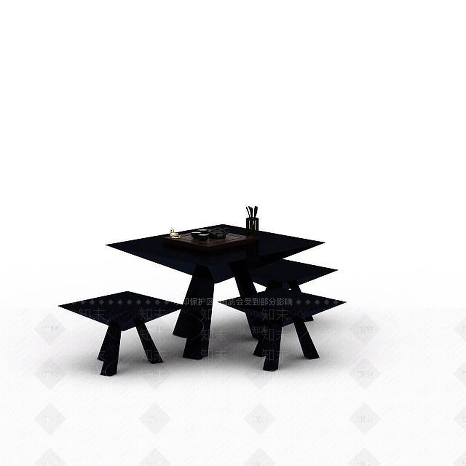 现代简约餐桌椅3D模型下载【ID:1197469429】
