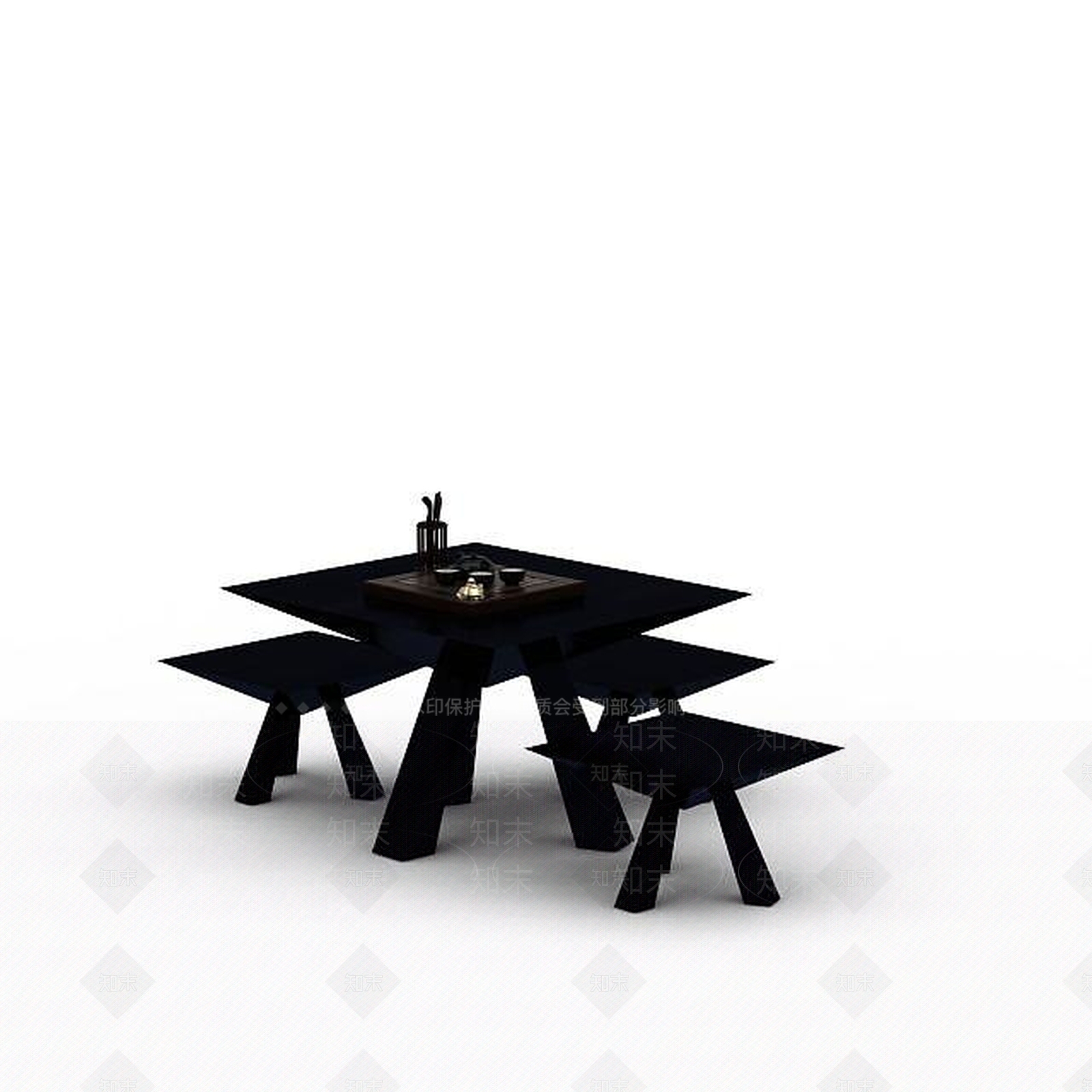 现代简约餐桌椅3D模型下载【ID:1197469429】