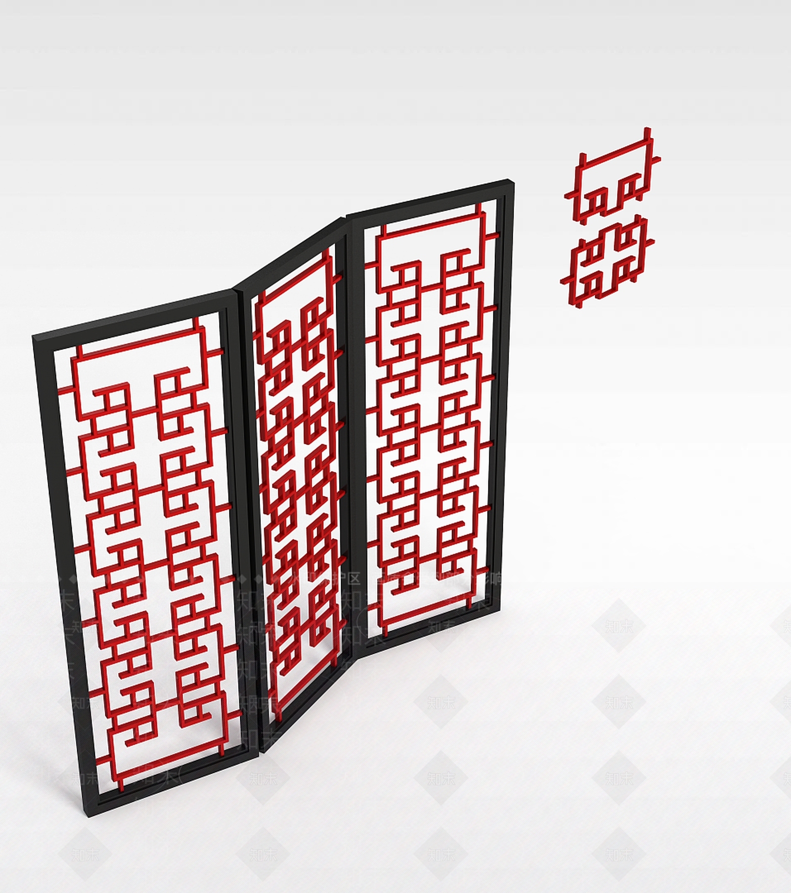 中式屏风3D模型下载【ID:1197471125】