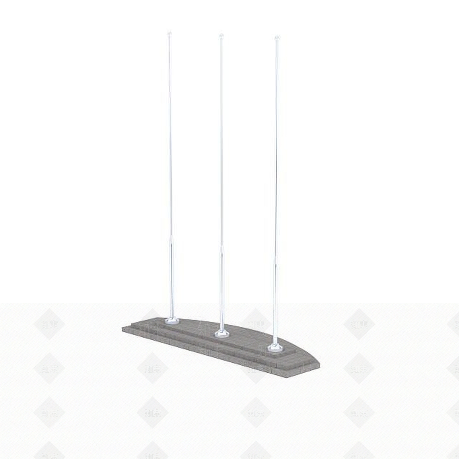 现代公园旗杆3D模型下载【ID:1197472682】