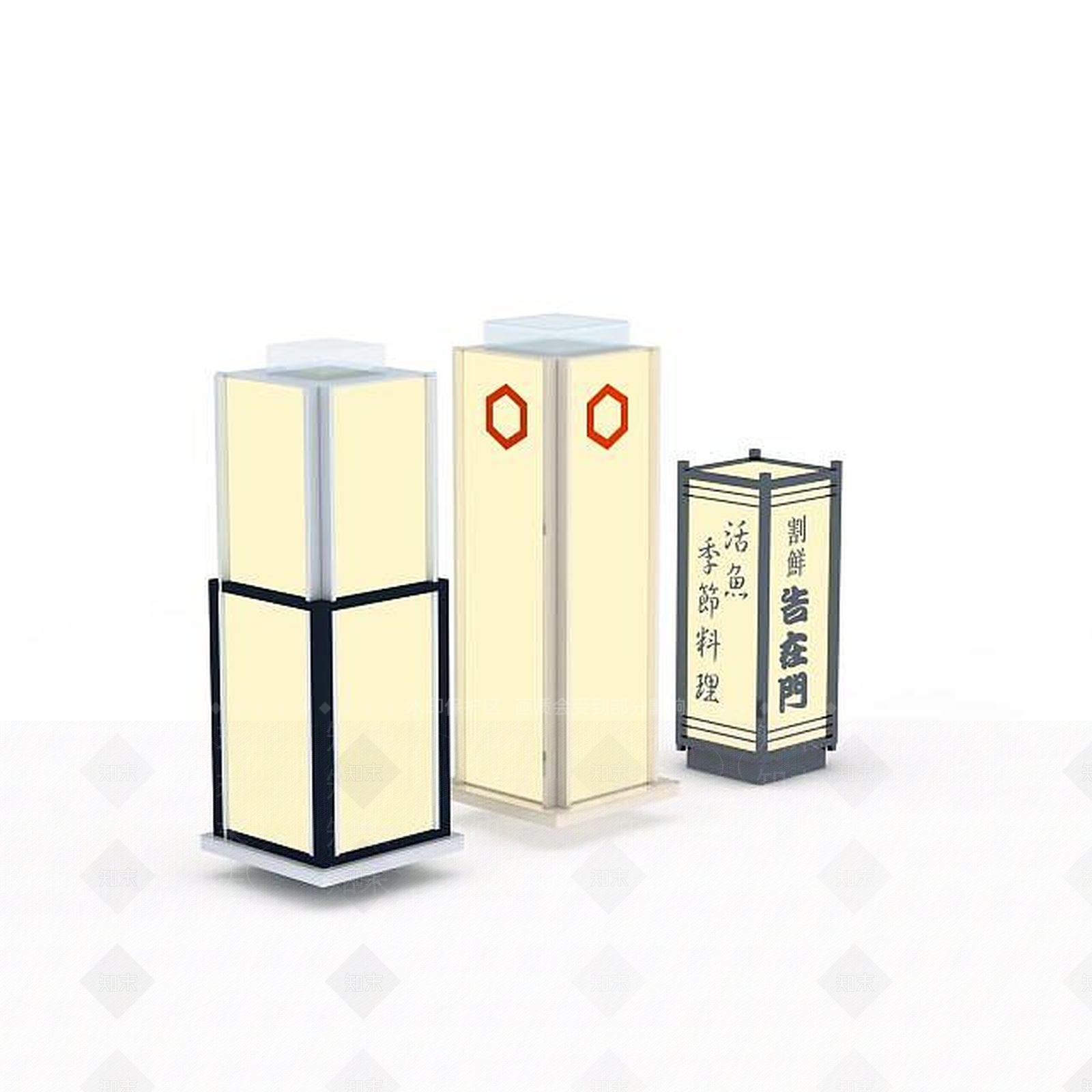 现代立柱装饰3D模型下载【ID:1197472744】