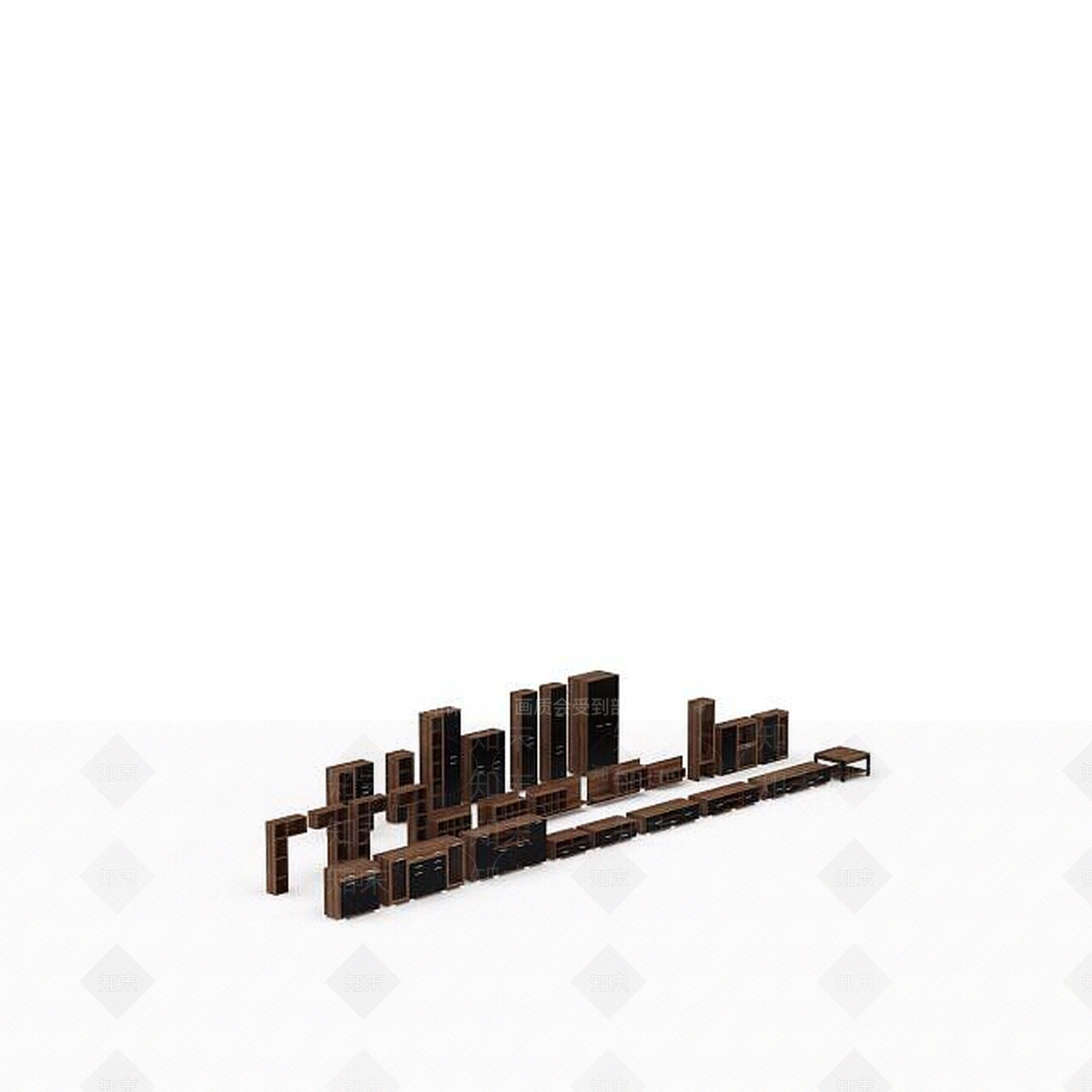 现代木质家具3D模型下载【ID:1197473330】