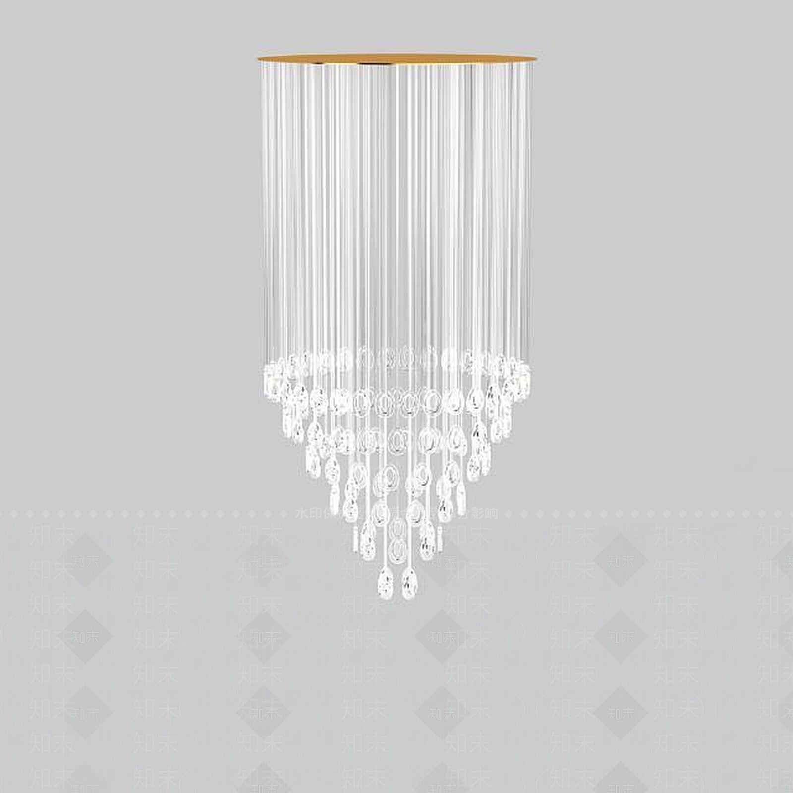 现代水晶吸顶灯3D模型下载【ID:1197475442】