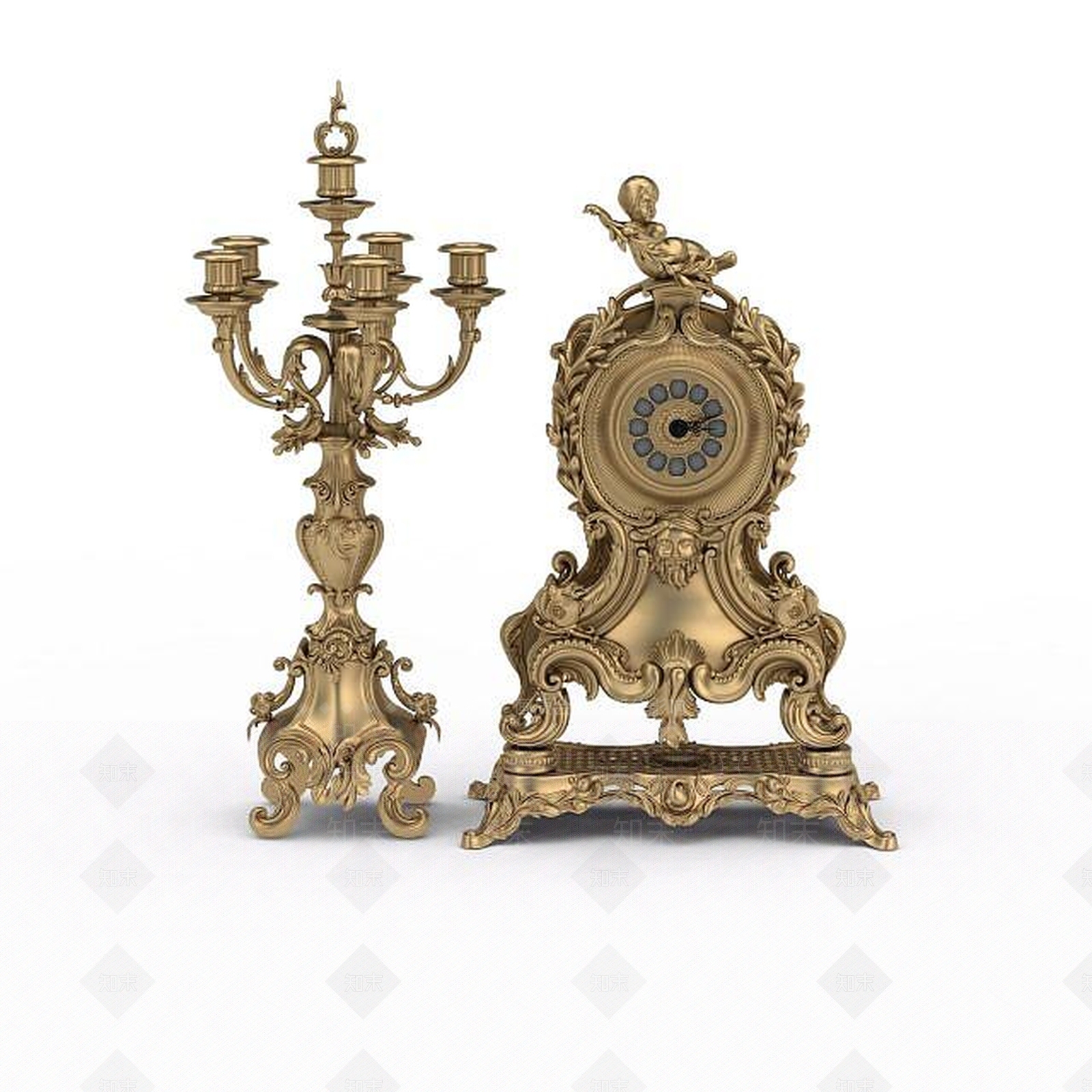 现代烛台装饰品3D模型下载【ID:1197476519】