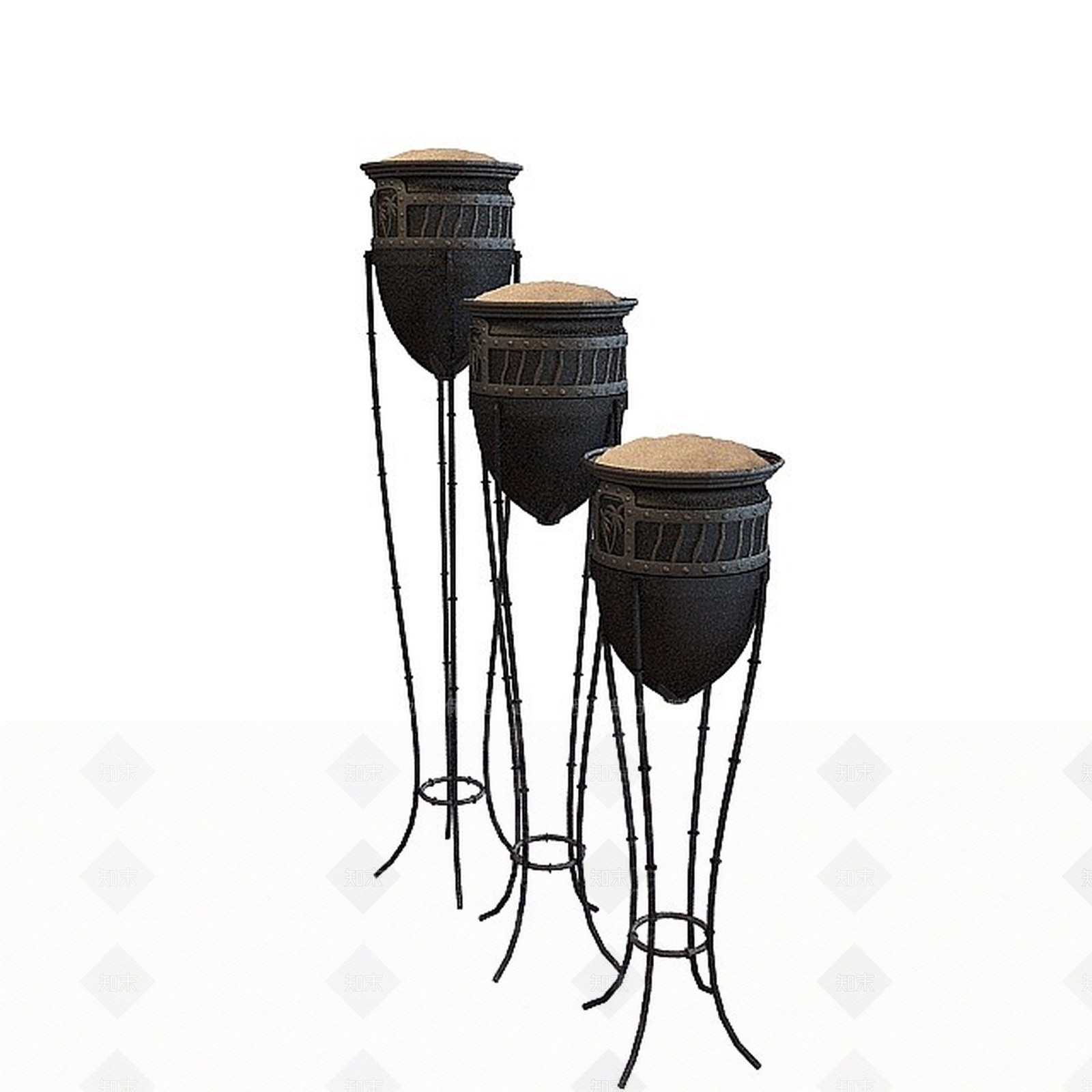 现代园林小品3D模型下载【ID:1197477090】
