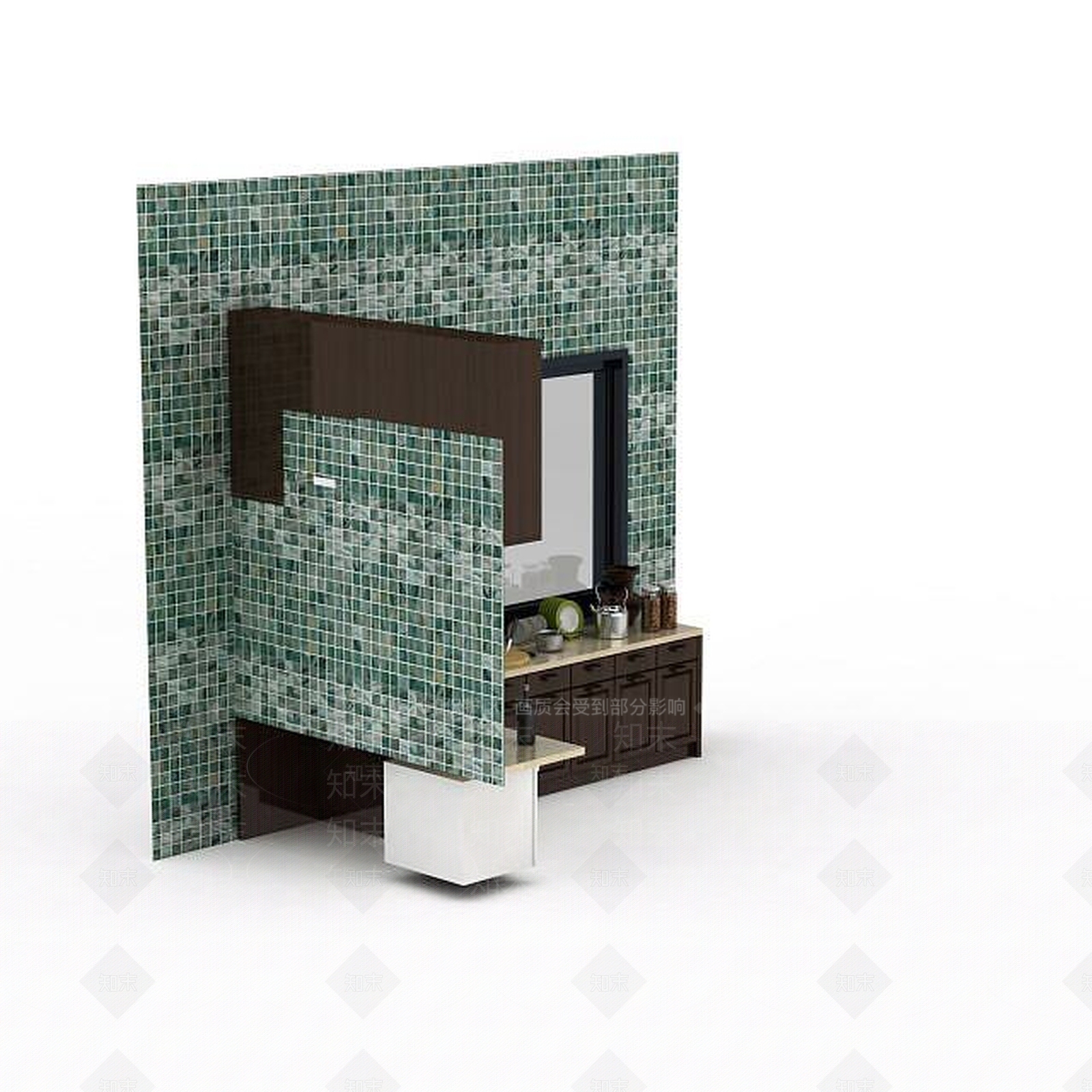 现代厨房家具组合3D模型下载【ID:1197479424】
