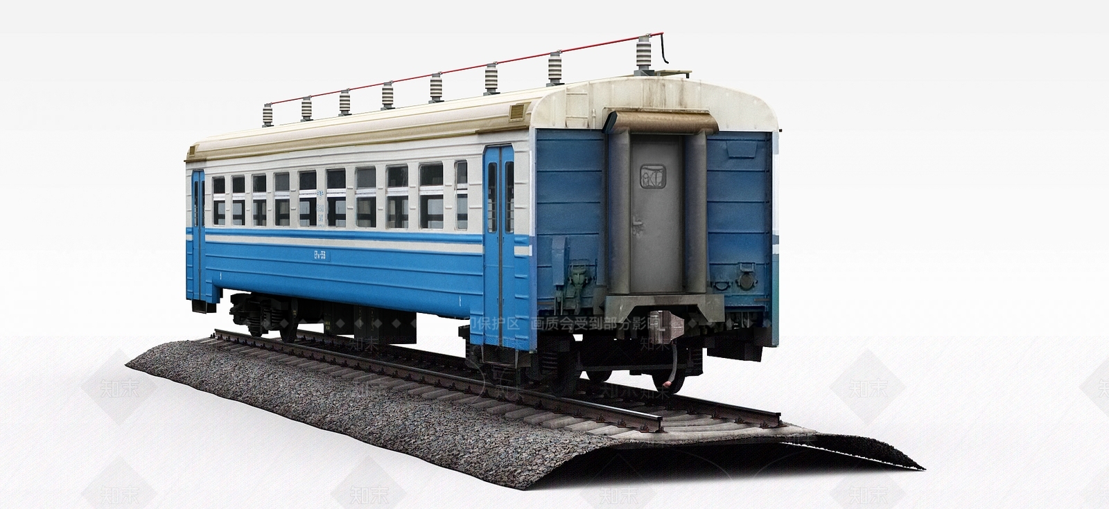 现代火车3D模型渲染效果图