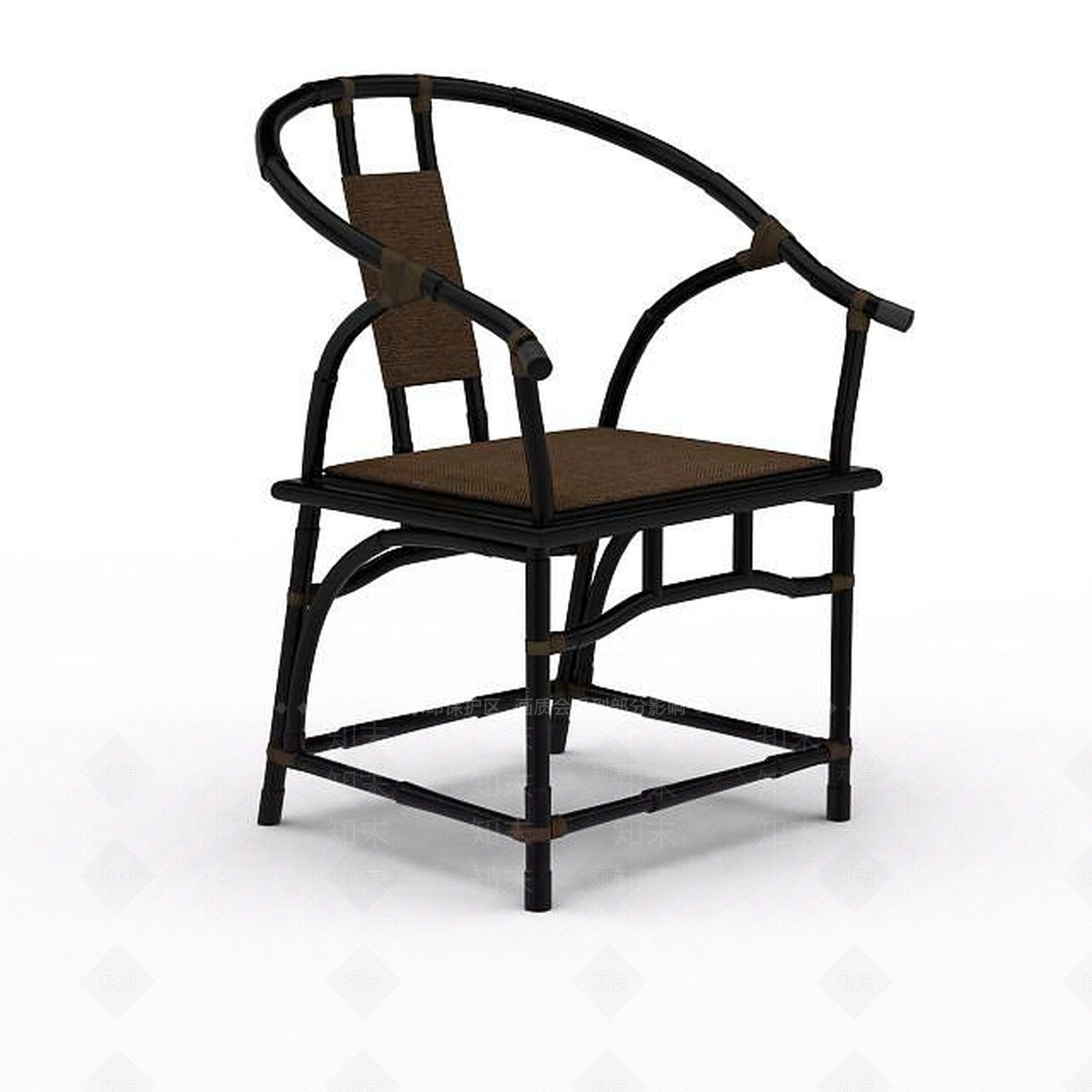 现代实木圈椅3D模型下载【ID:1197484938】