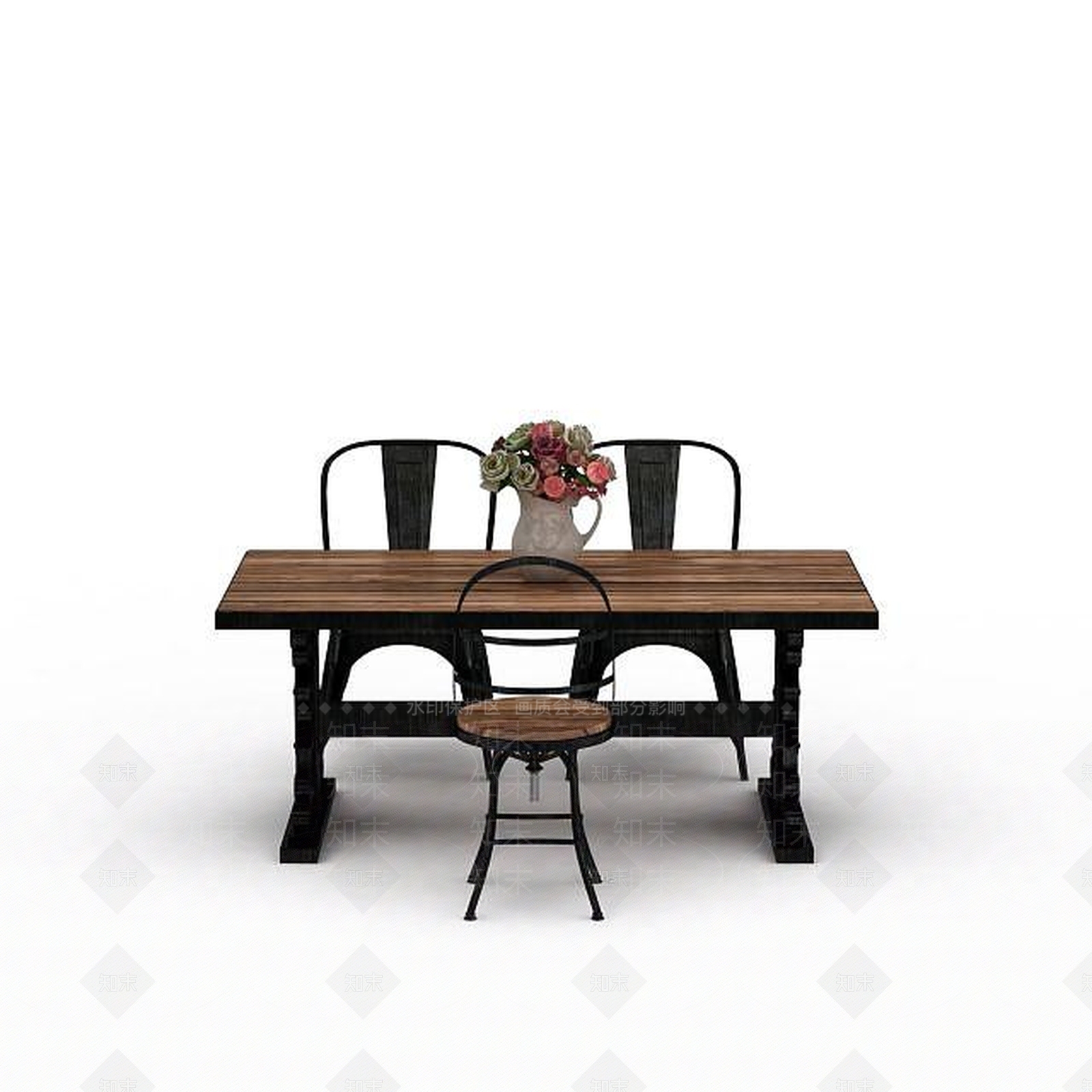现代简约餐桌椅3D模型下载【ID:1197485896】