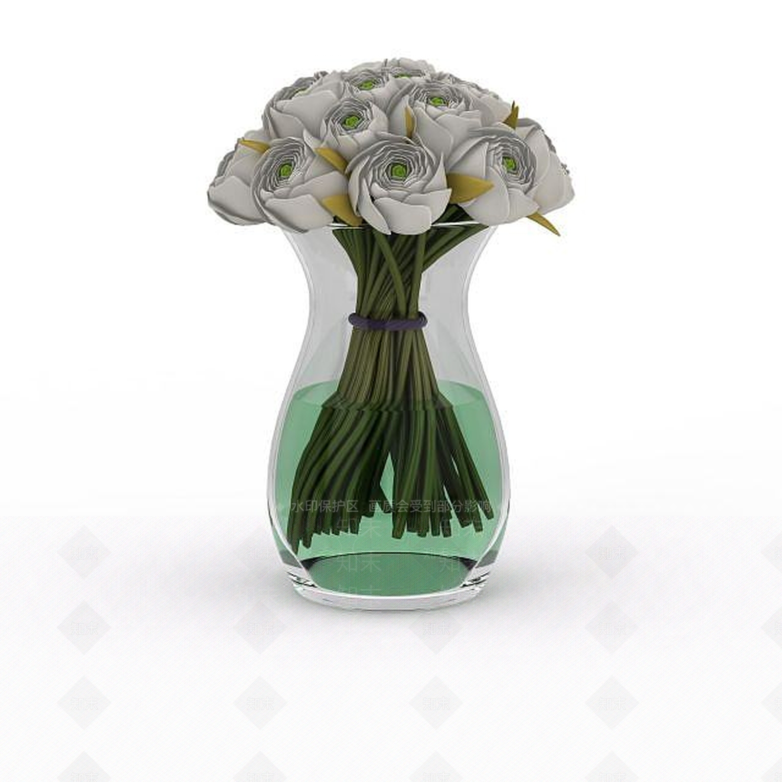 现代百合花装饰3D模型下载【ID:1197485933】