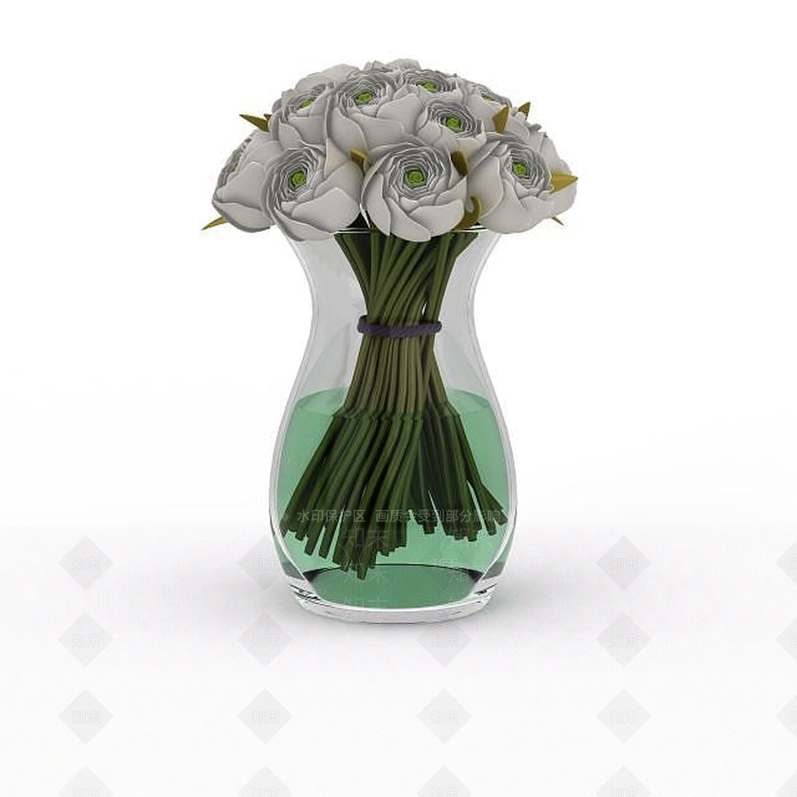 现代百合花装饰3D模型下载【ID:1197485933】