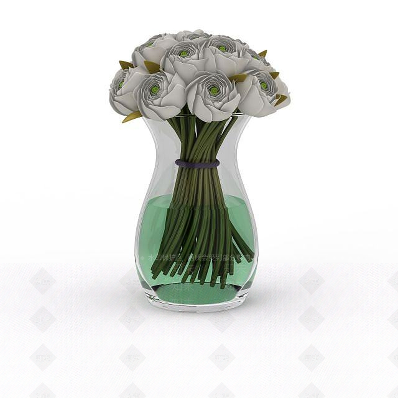现代百合花装饰3D模型下载【ID:1197485933】