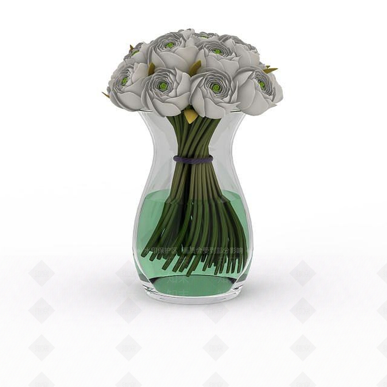 现代百合花装饰3D模型下载【ID:1197485933】