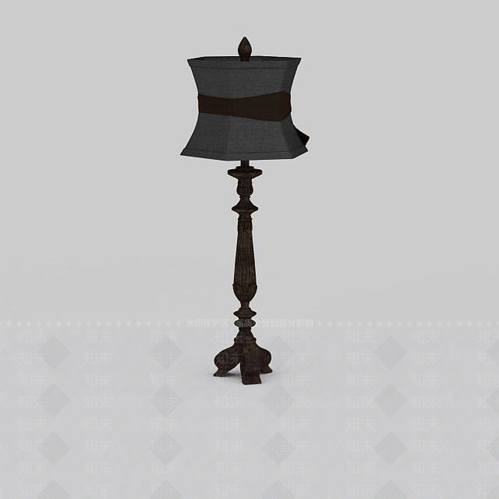 现代古典黑色台灯3D模型下载【ID:1197486167】
