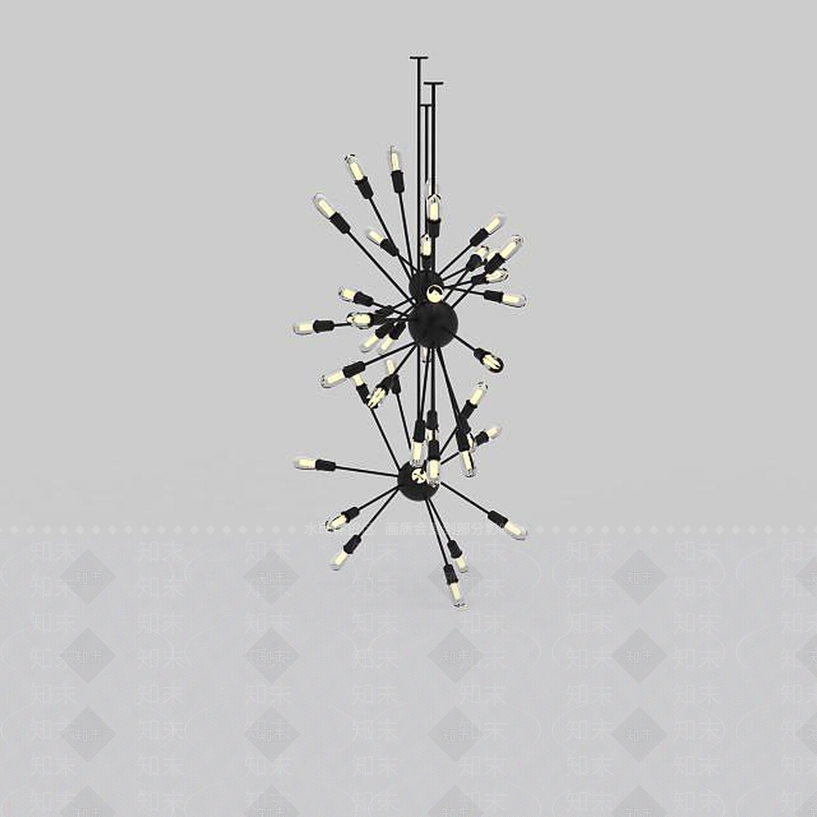 现代爆炸吊灯组合3D模型下载【ID:1197486257】