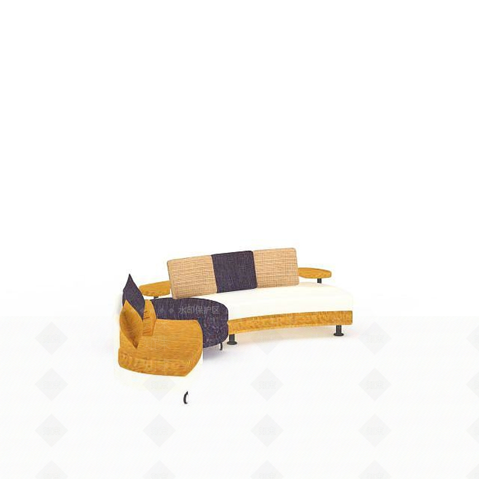 现代布艺沙发3D模型下载【ID:1197487466】
