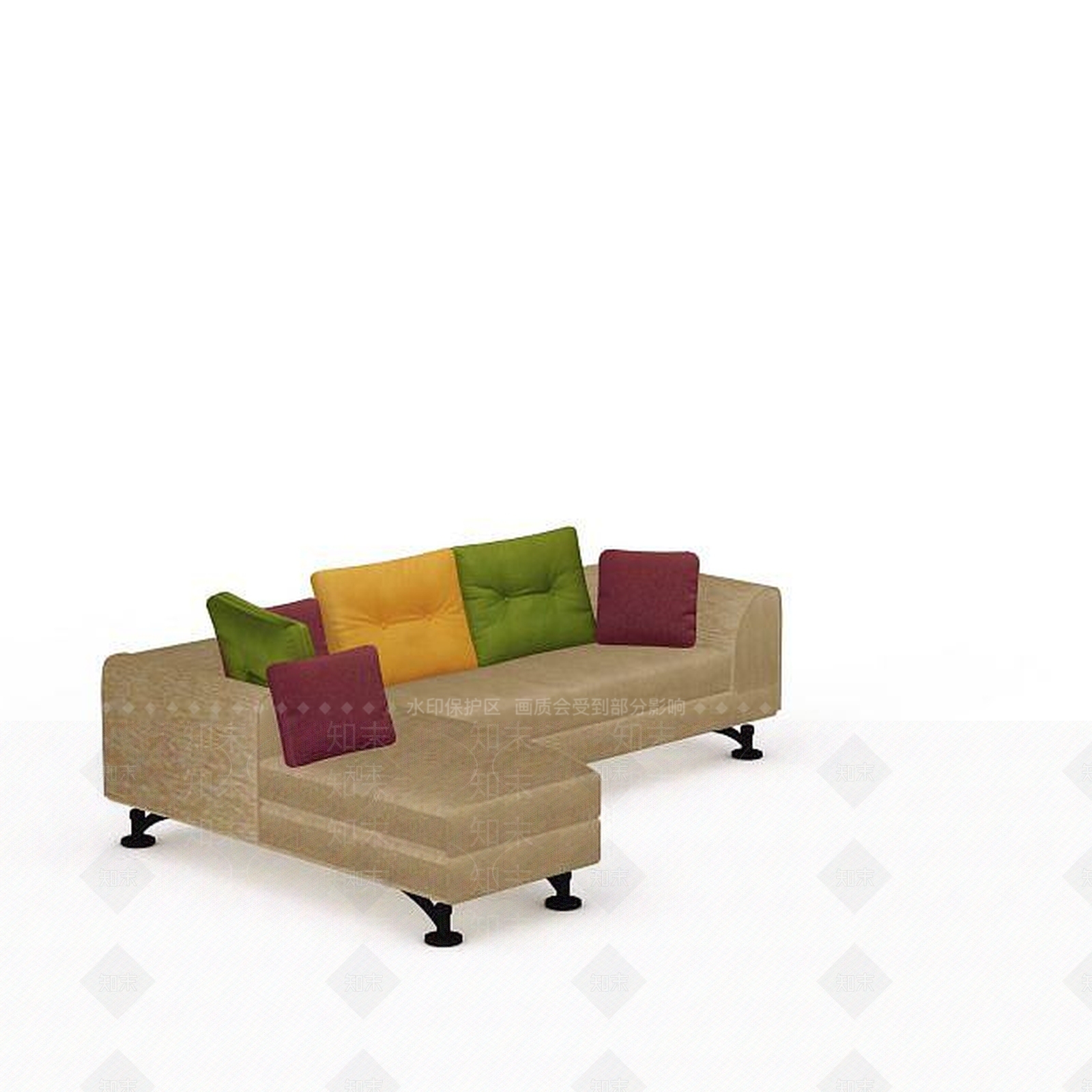 现代布艺沙发3D模型下载【ID:1197487568】