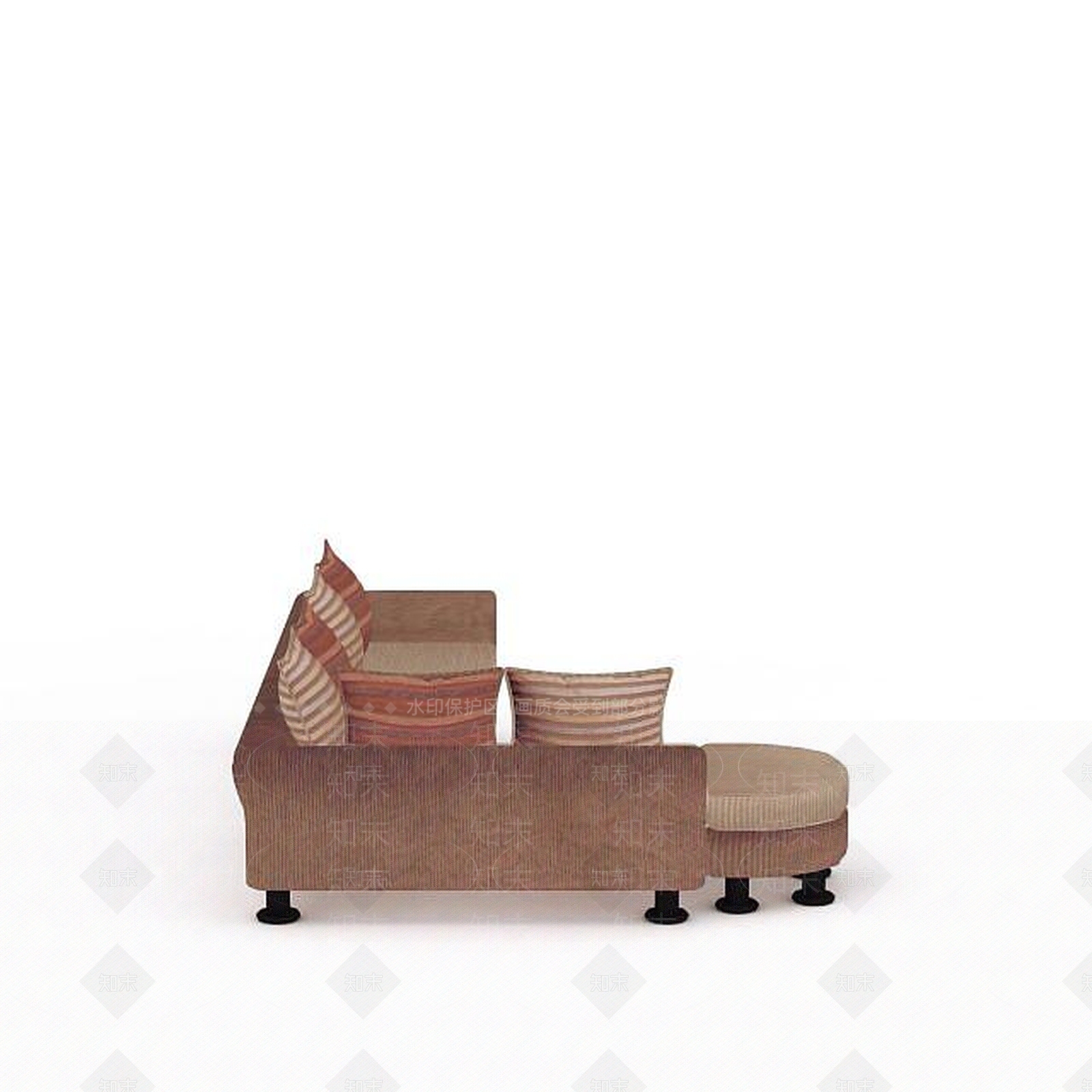 现代简约布艺沙发3D模型下载【ID:1197487519】