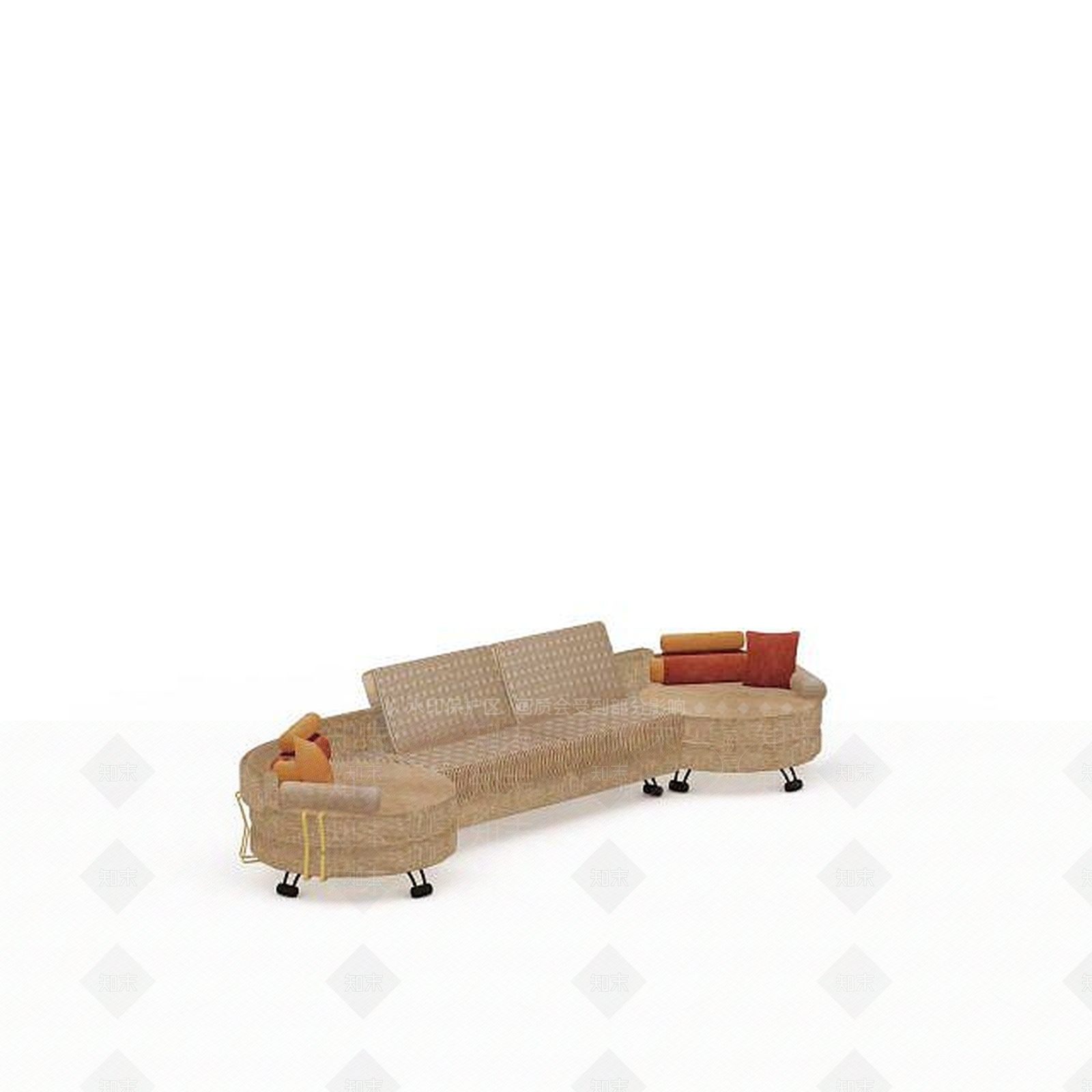 现代布艺沙发3D模型下载【ID:1197487634】