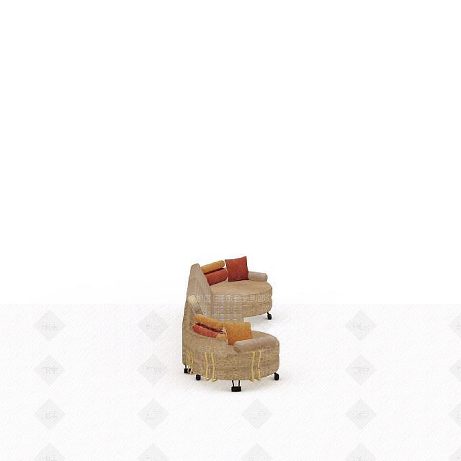 现代布艺沙发3D模型下载【ID:1197487634】