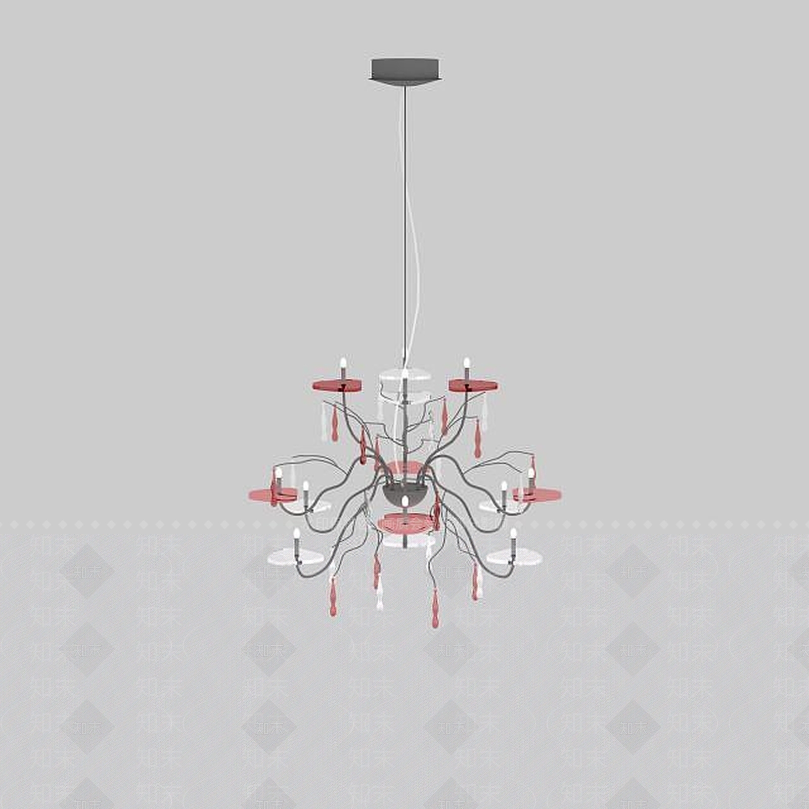现代客厅水晶吊灯3D模型下载【ID:1197488064】