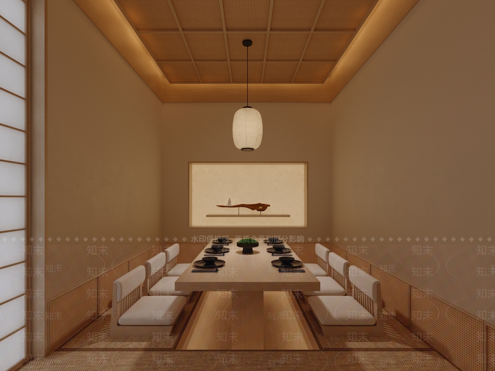 日式原木包厢3D模型下载【ID:1197488343】