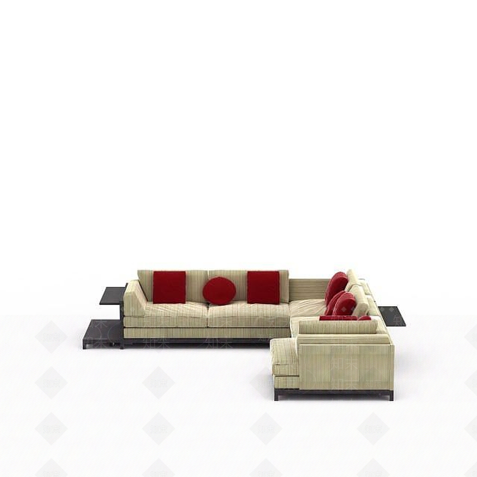 现代客厅多人沙发3D模型下载【ID:1197489370】