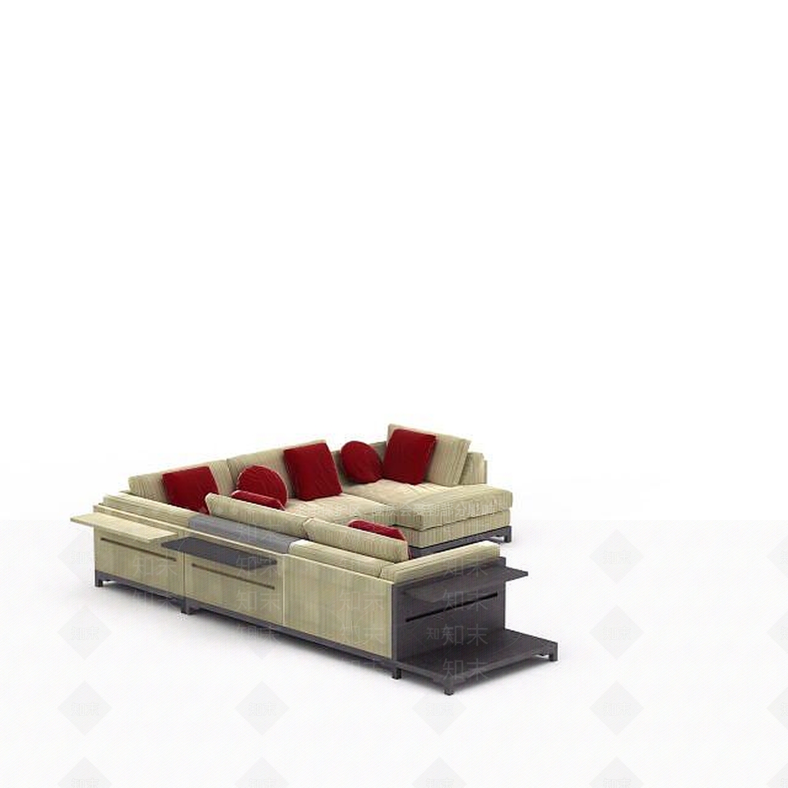 现代客厅多人沙发3D模型下载【ID:1197489370】