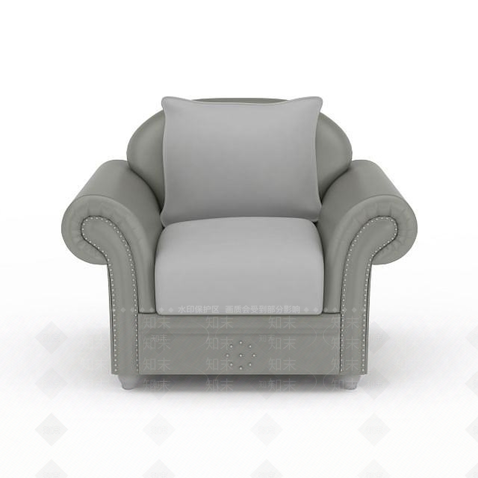 美式灰色美式沙发3D模型下载【ID:1197489439】