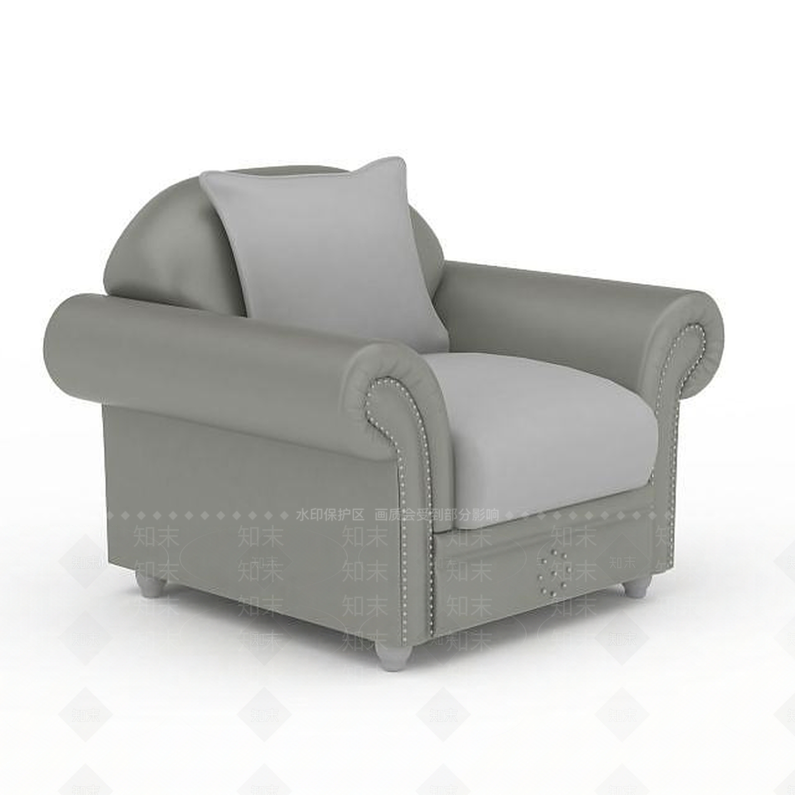 美式灰色美式沙发3D模型下载【ID:1197489439】