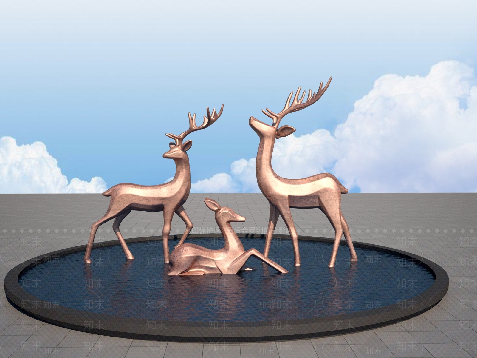 现代景观雕塑3D模型下载【ID:1197490260】