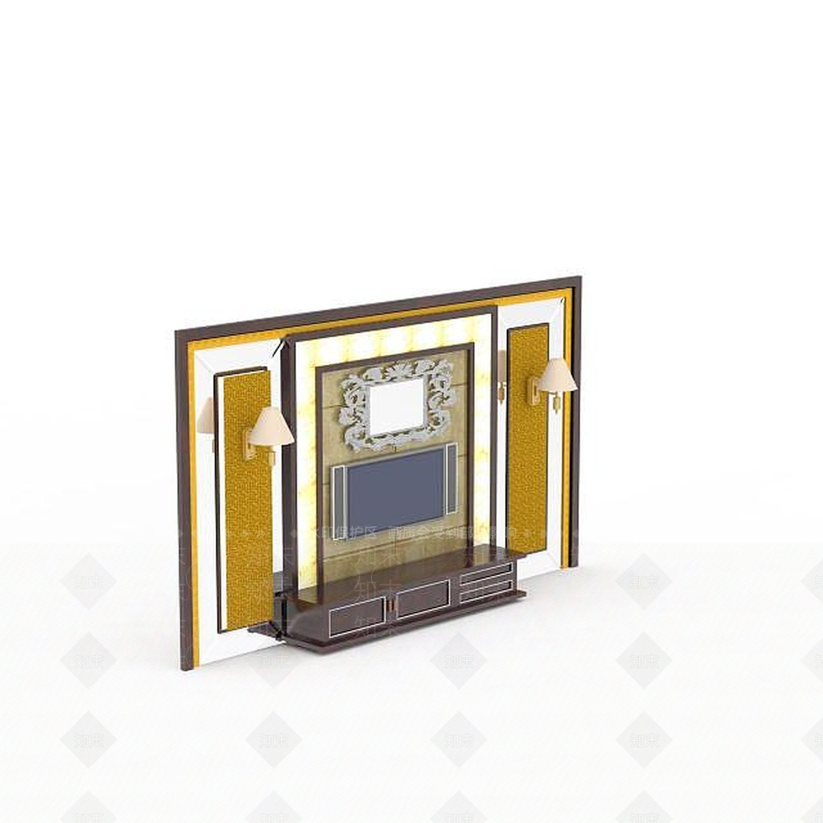 现代电视背景墙3D模型下载【ID:1197490081】