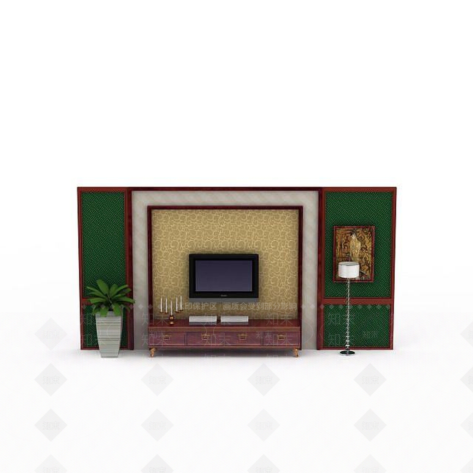 现代电视背景墙3D模型下载【ID:1197490044】