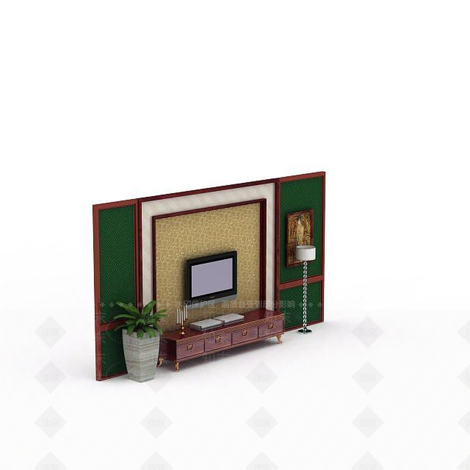 现代电视背景墙3D模型下载【ID:1197490044】