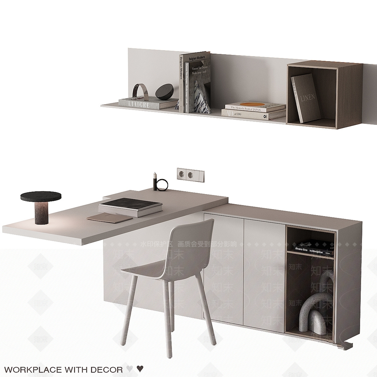 办公桌椅3D模型下载【ID:1197490405】