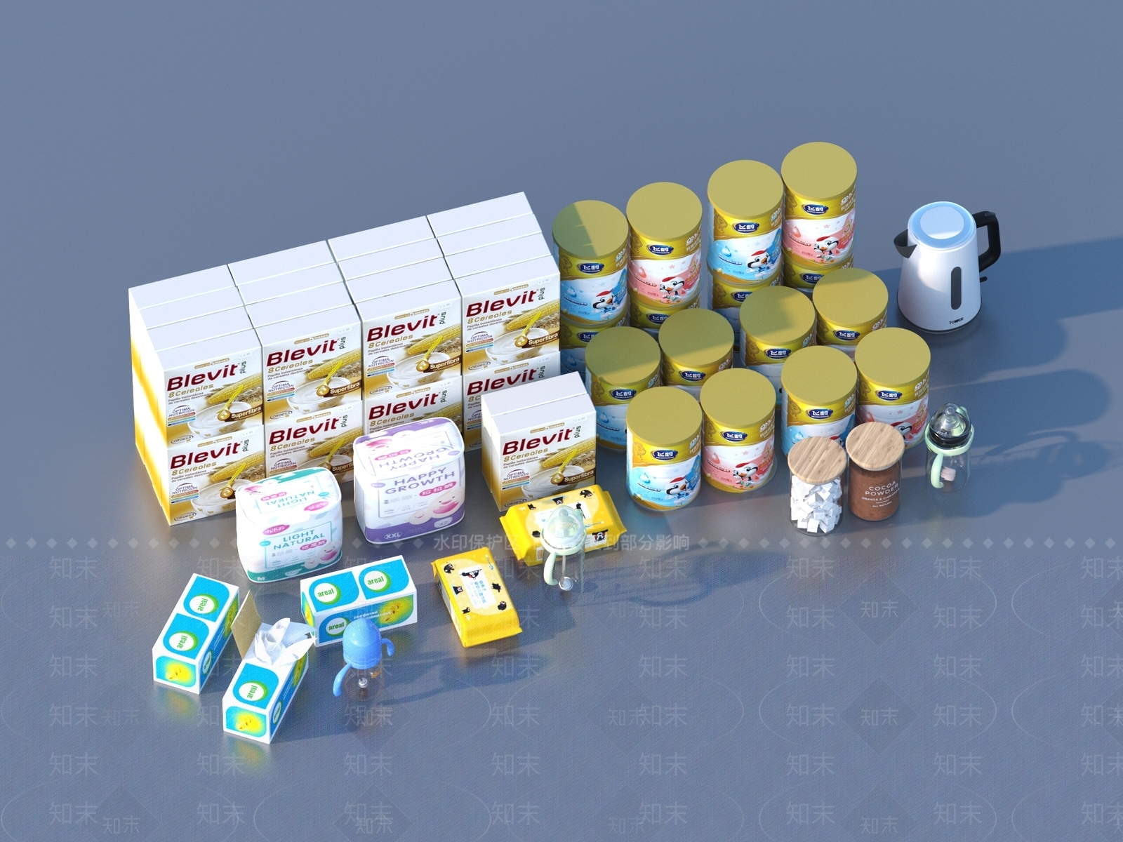 厨房用品组合SU模型下载【ID:1197496077】