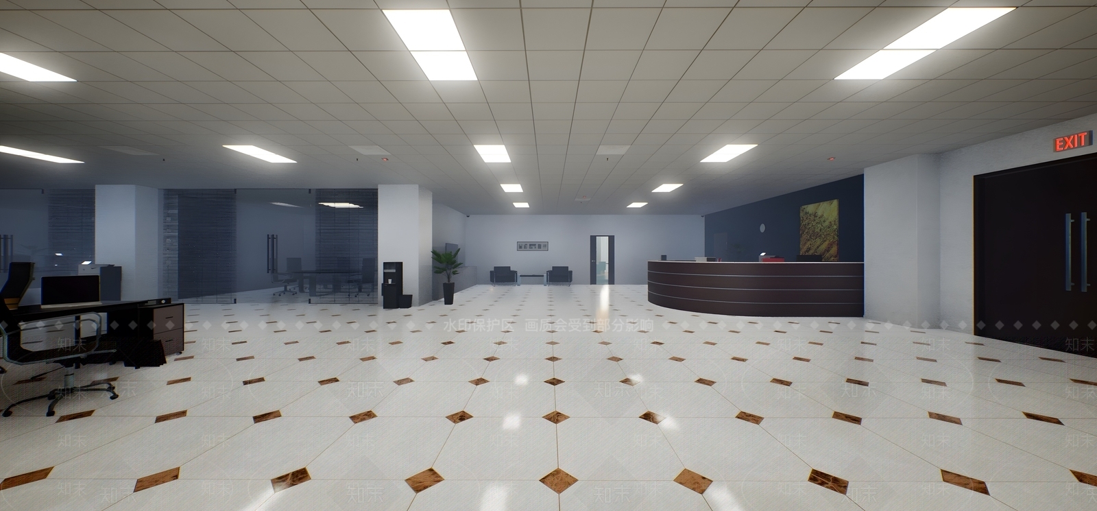 现代办公大厅3D模型下载【ID:1197496425】