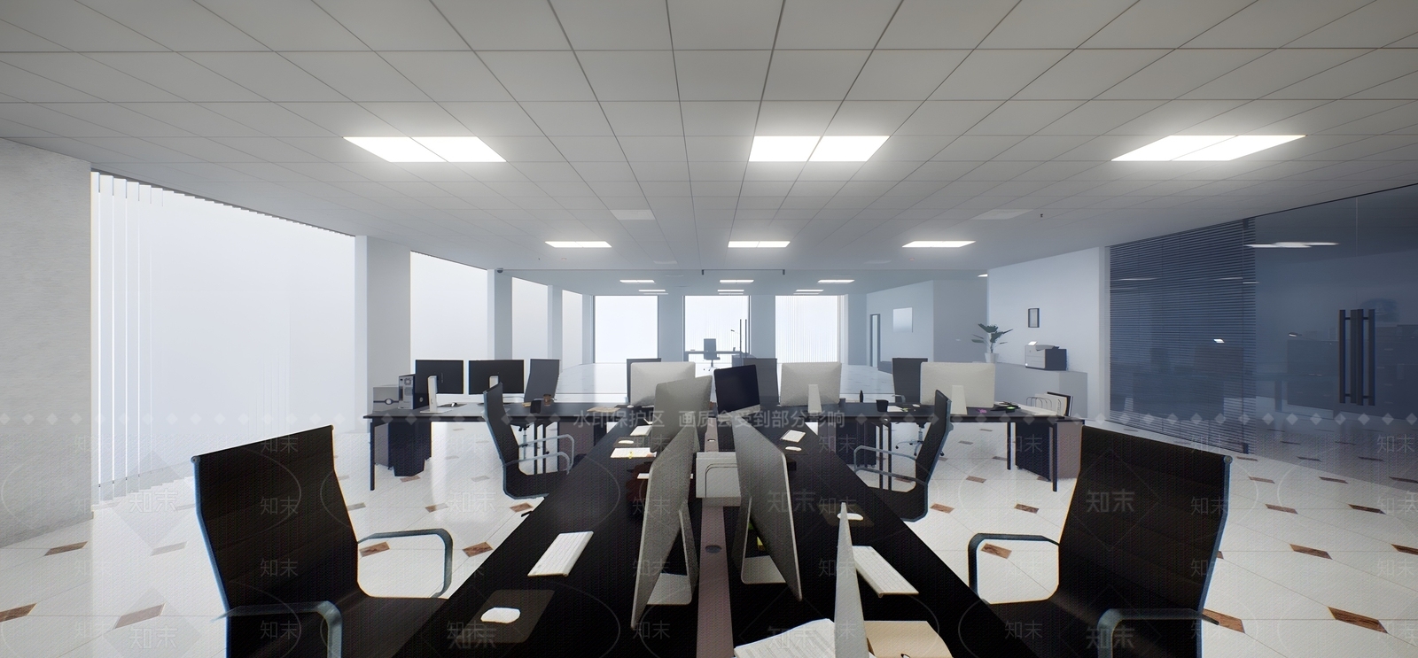 现代办公大厅3D模型下载【ID:1197496425】