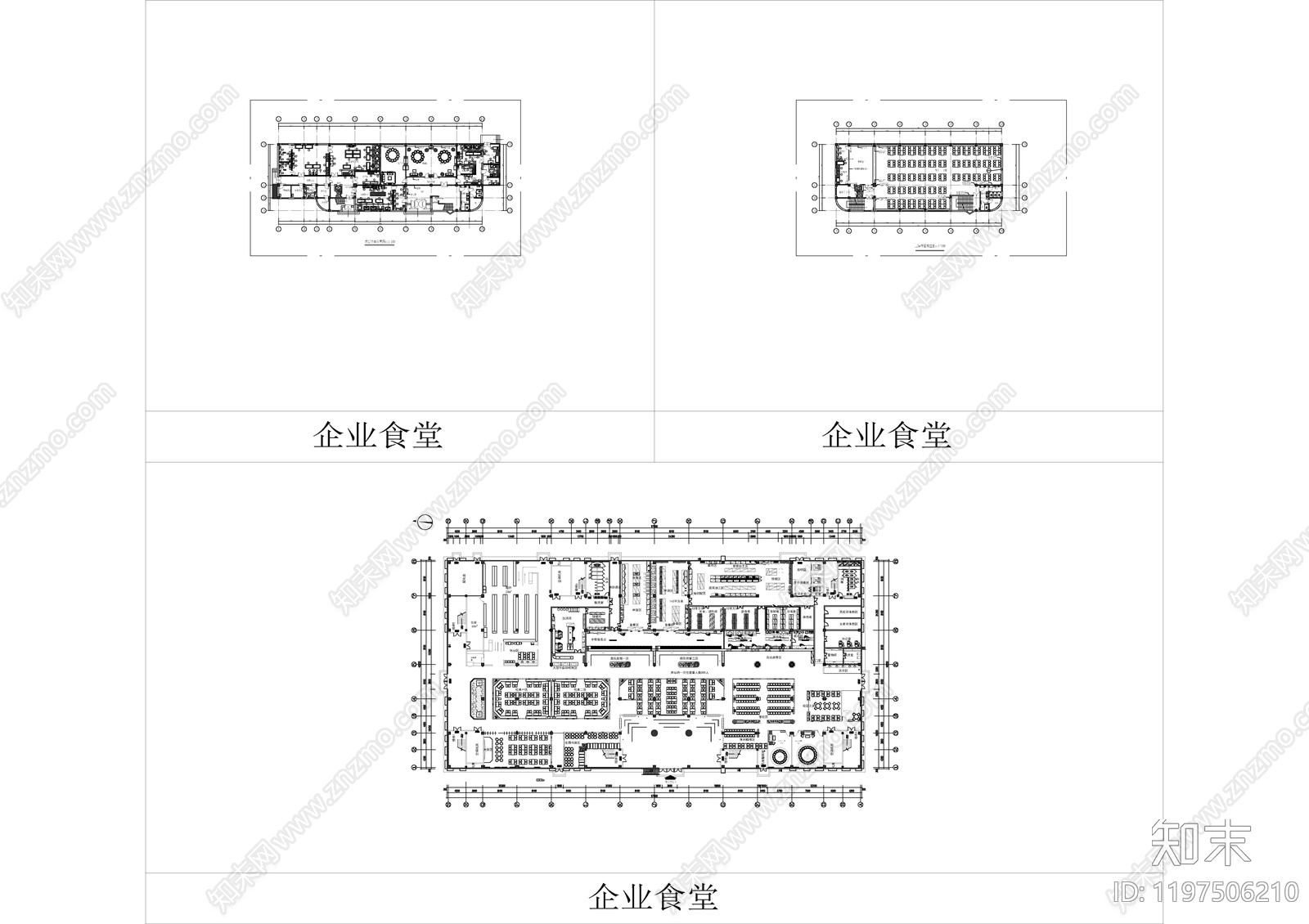 现代食堂cad施工图下载【ID:1197506210】