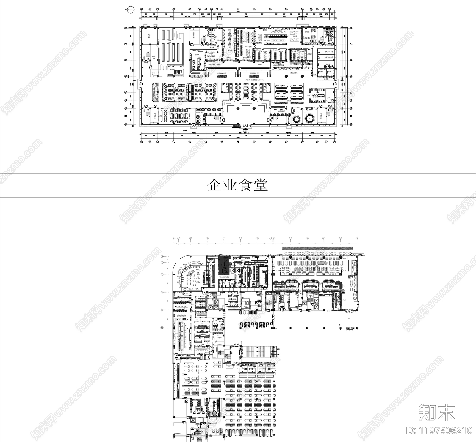 现代食堂cad施工图下载【ID:1197506210】