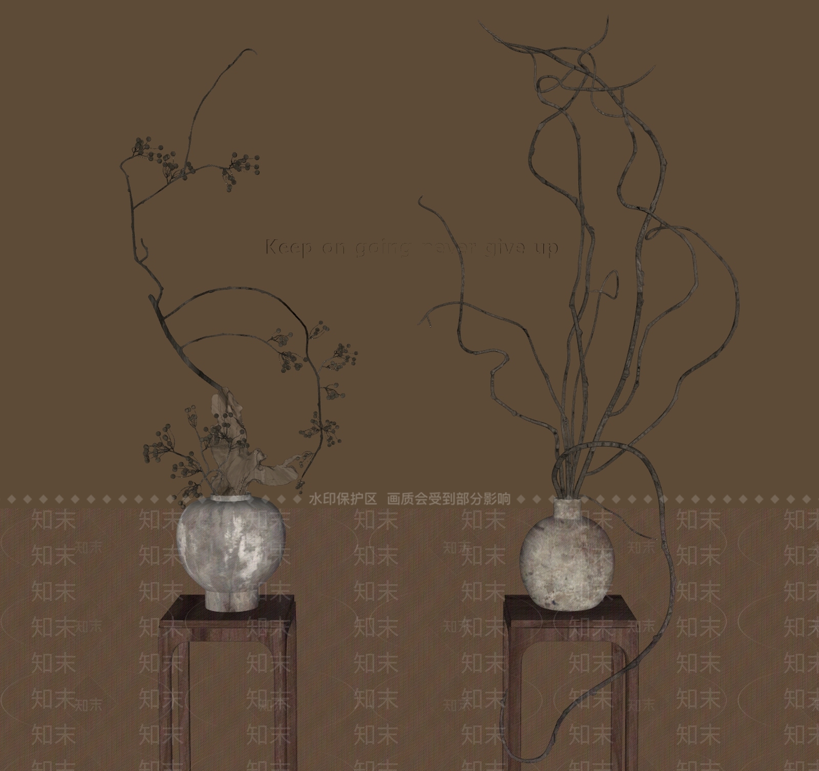 现代中古花艺SU模型下载【ID:1197512061】