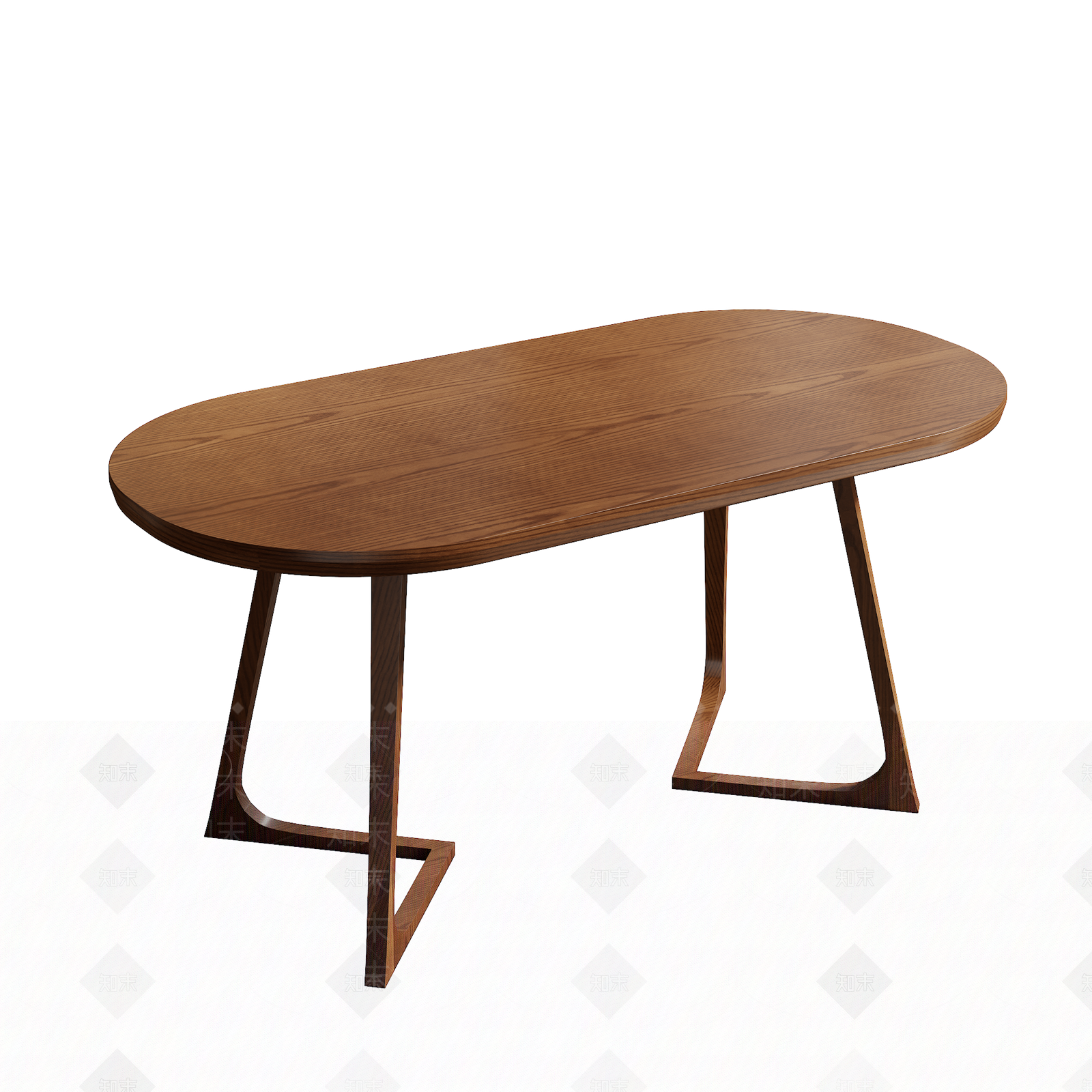 现代原木餐桌3D模型下载【ID:1197514940】
