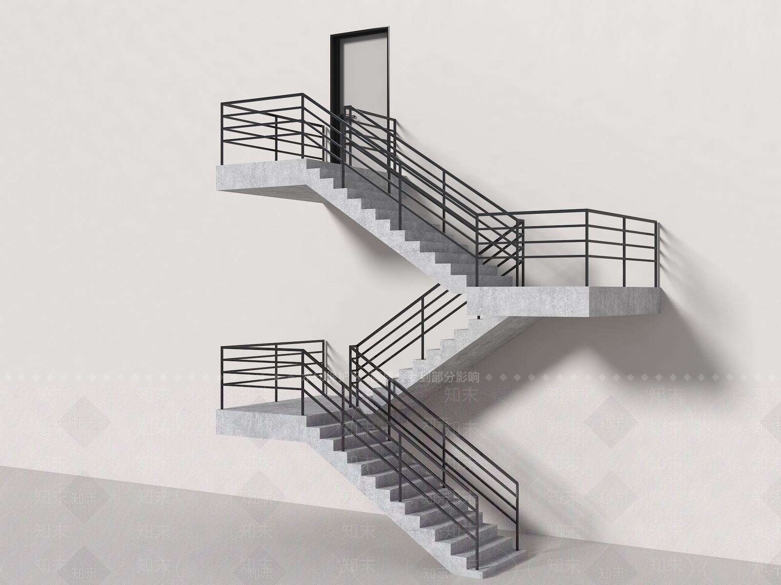 现代室外楼梯3D模型下载【ID:1197516600】