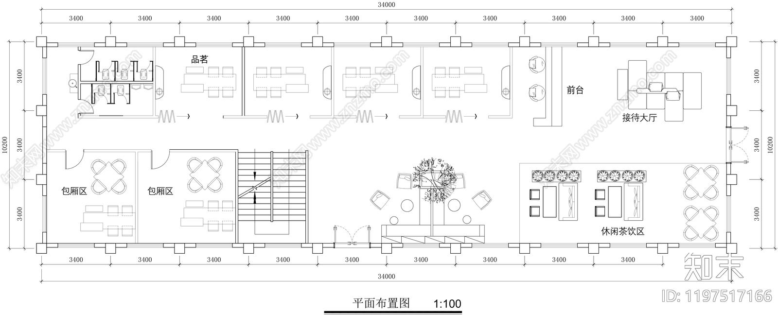 新中式茶馆cad施工图下载【ID:1197517166】