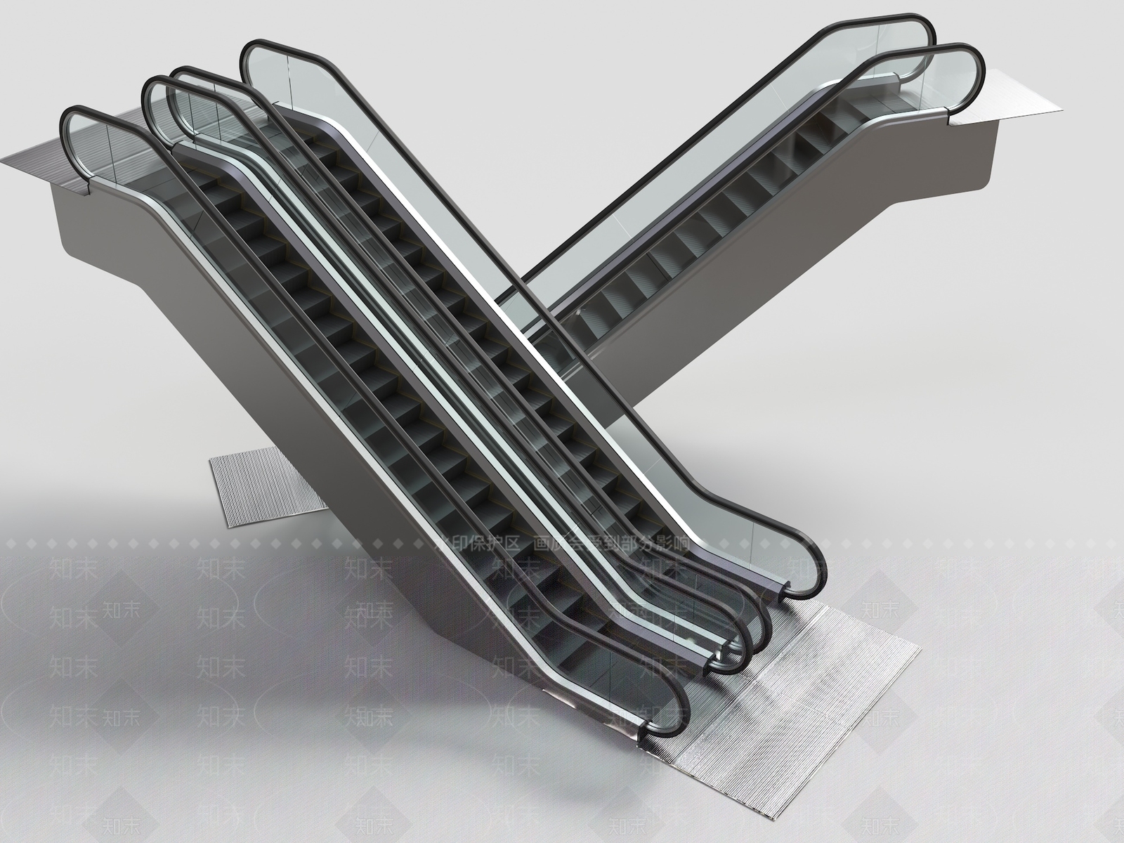 现代自动扶梯SU模型下载【ID:1197517207】