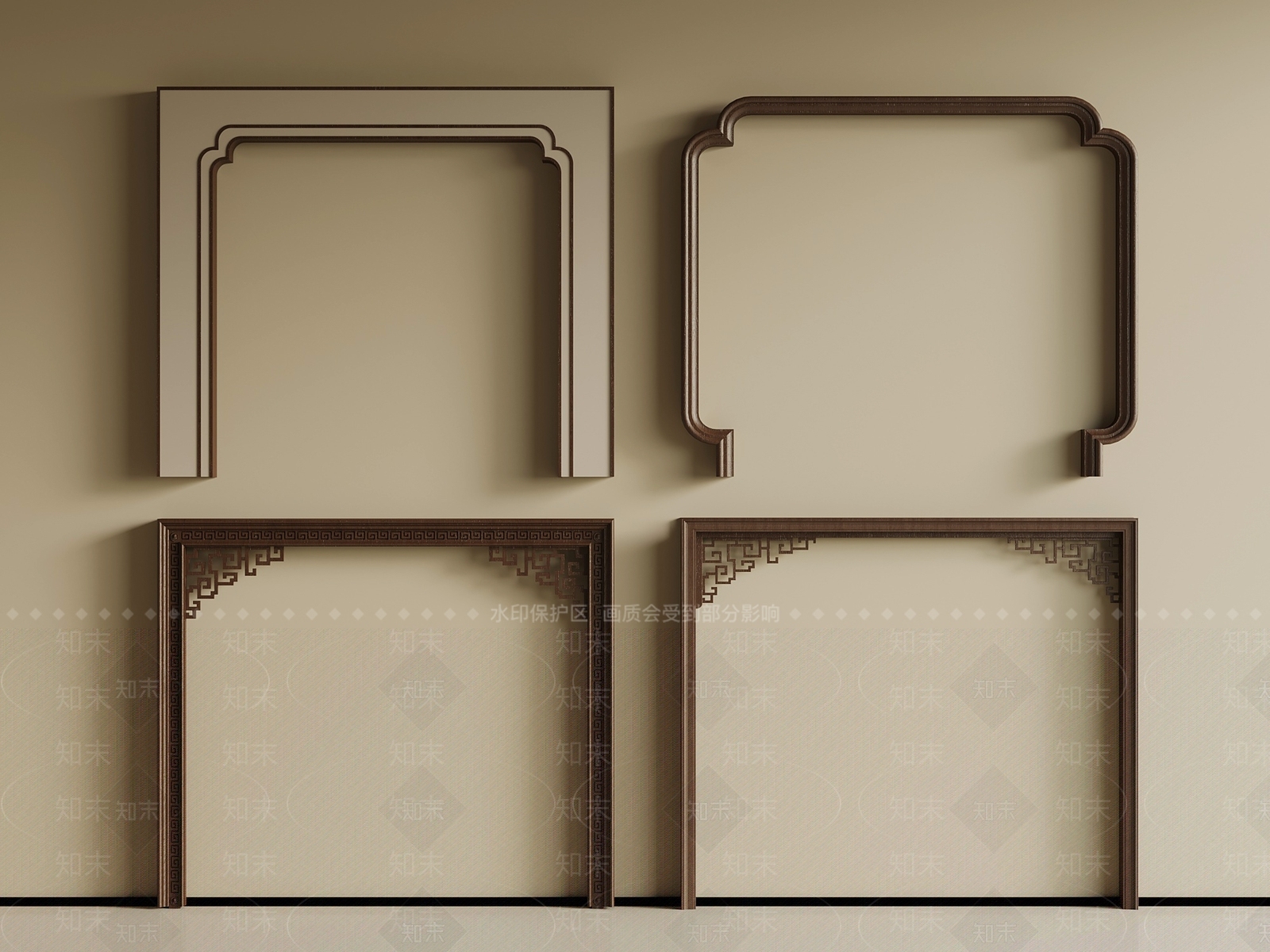 新中式门套SU模型下载【ID:1197519636】